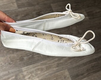 Sam & Libby Vintage Cuero Blanco Ballet Flats Sz 6