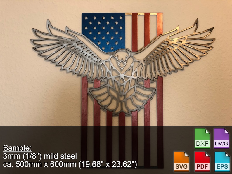 Download Eagle USA flag pack for plasma cutting dxf dwg svg pdf | Etsy