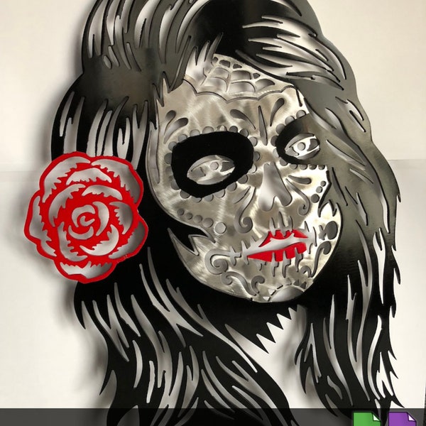 Sugarskull Frau Datei zum Schneiden (dxf, dwg, svg, pdf, eps)