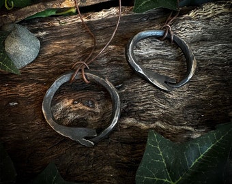 Forged Jörmungandr (minimalist style) Ouroboros Midgard Serpent Pendant