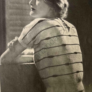 Vintage Ladies Patons 1930s cicely jumper  33 inch bust knitting pattern