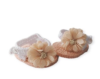Baby Flowers Flip Flops, Crochet Baby Shoes, Girl Newborn Summer Sandals