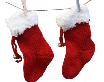 Knit Baby Christmas Socks,Unisex Newborn Santa Socks,Firs Christmas Baby