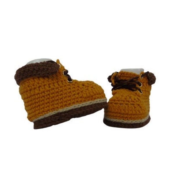 Baby Work Boots, Mustard Baby Girl Boots, Heeled Boy Boots, Cowboy Unisex Boots, Baby Shower Gift