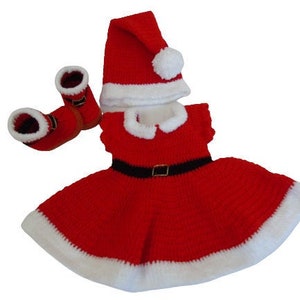 Abrumador Empuje Mamá Ganchillo niña de Navidad vestido conjunto de Santa Claus - Etsy México