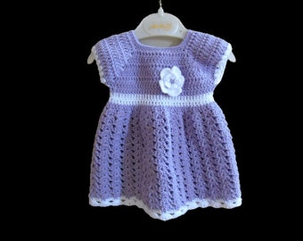 Robe de bébé tricotée à la main, vêtements de bébé tricotés, robe de bébé Purle, jupe de bébé, robe de bébé en coton, robe de fille nouveau-née