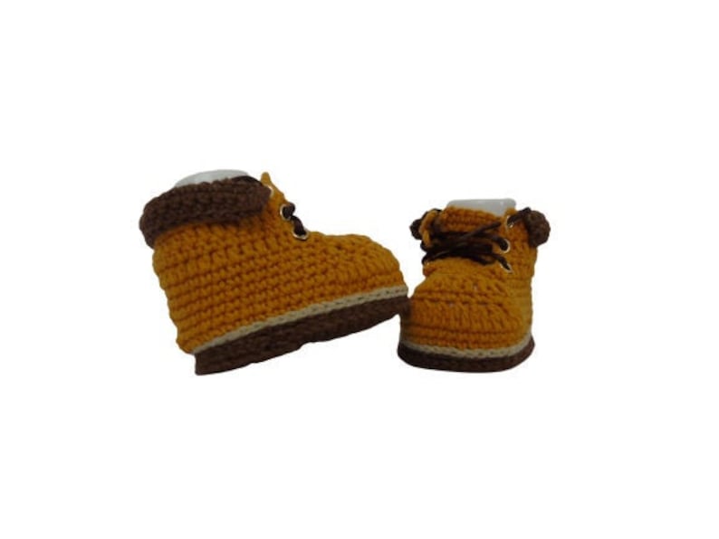 Baby Work Boots, Mustard Baby Girl Boots, Heeled Boy Boots, Cowboy Unisex Boots, Baby Shower Gift image 1
