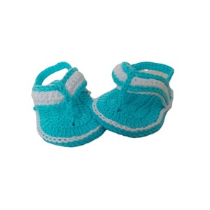 Crochet Baby Flip Flops, Outfit Unisex Sandals, Blue Newborn Boy Flip Flops, Summer Outfit Sandlies