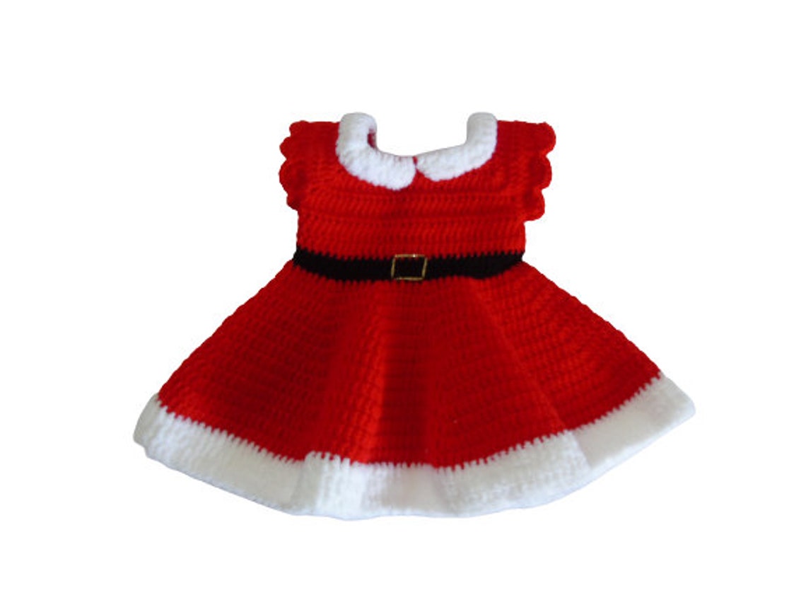 Crochet Baby Girl Christmas Dress, Set Santa Claus Dress, Newborn Santa