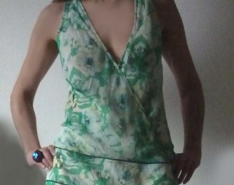 Dress in crepe de chine, 90's. Size M, 38