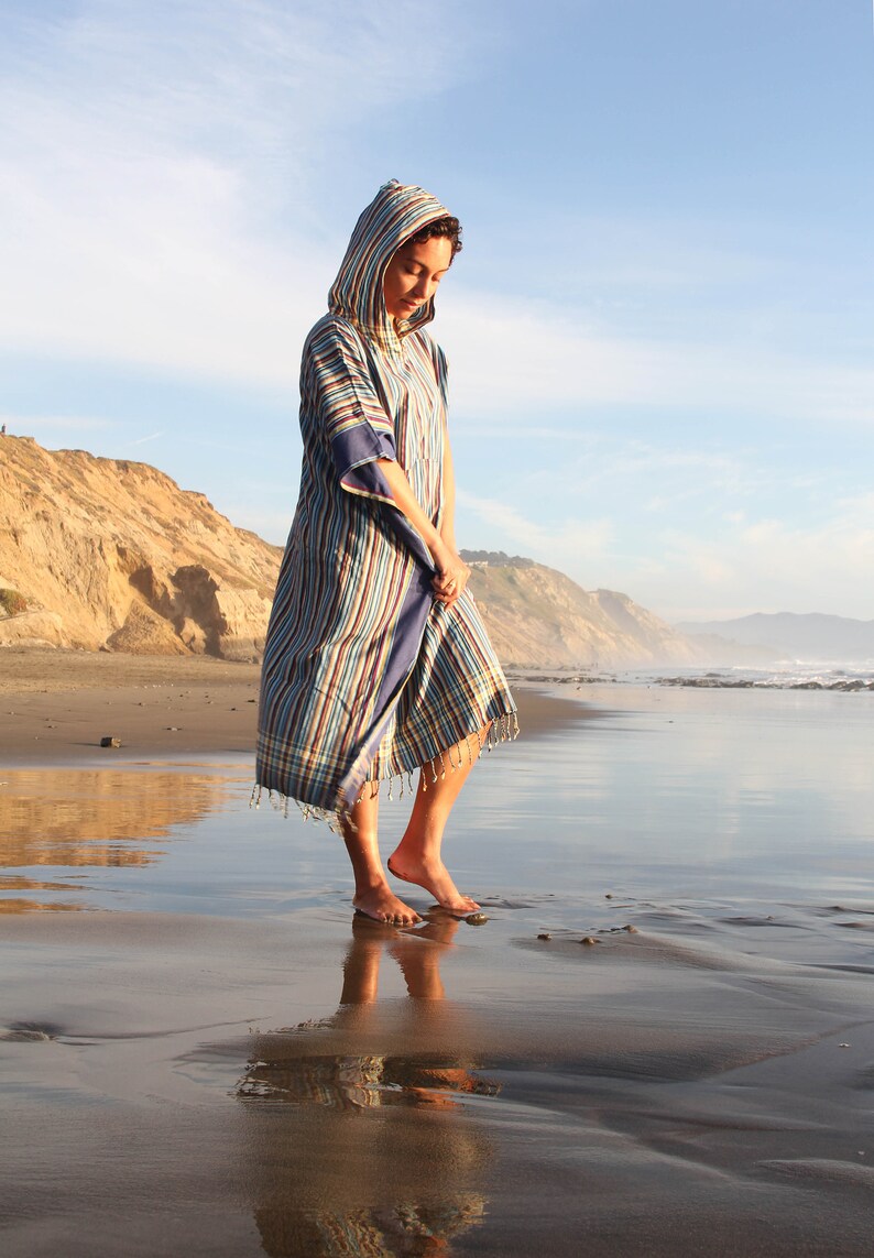 Urchin Color Surf Poncho for Cool Weather 100/% Cotton Lined