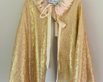 Gold sequin dress up cape, kids fancy dress cape, luxury fancy dress cape