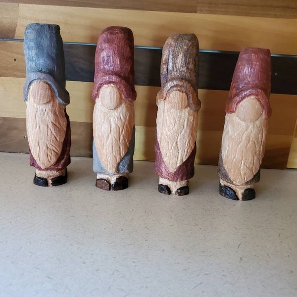 Hand Carved Gnomes Etsy