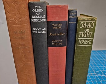 Lot of 5 Vintage Books for Staging, Decoration, Collectable Hardbacks