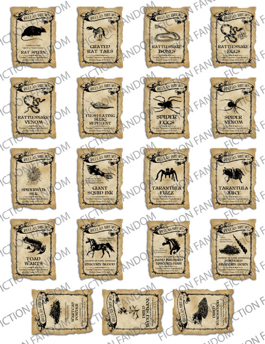 19 Printable Magic Potion Labels, Magical Witch & Wizard Accessory ...
