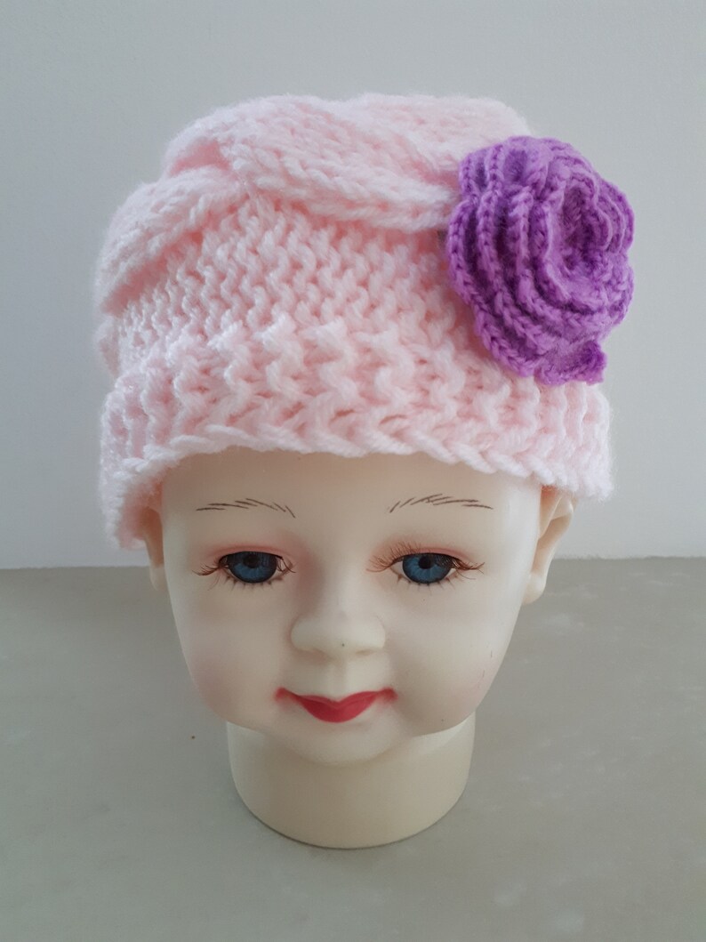 Knit Baby Hat Christening Baptism accessory Newborn Knitted Etsy