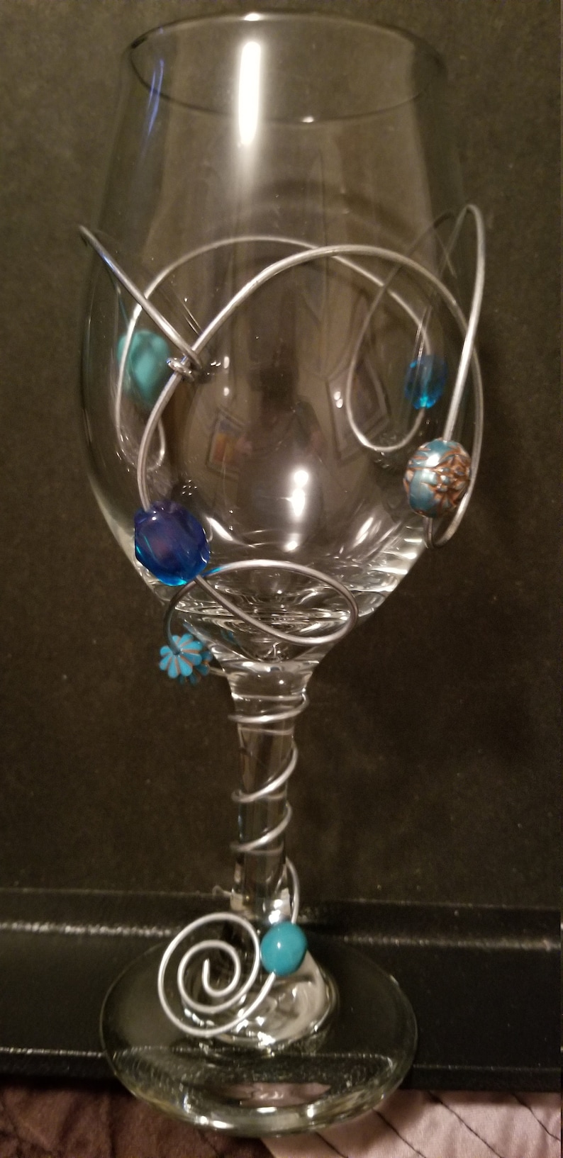 Decorative Wire and Bead Wrapped Wine Glasses Etsy