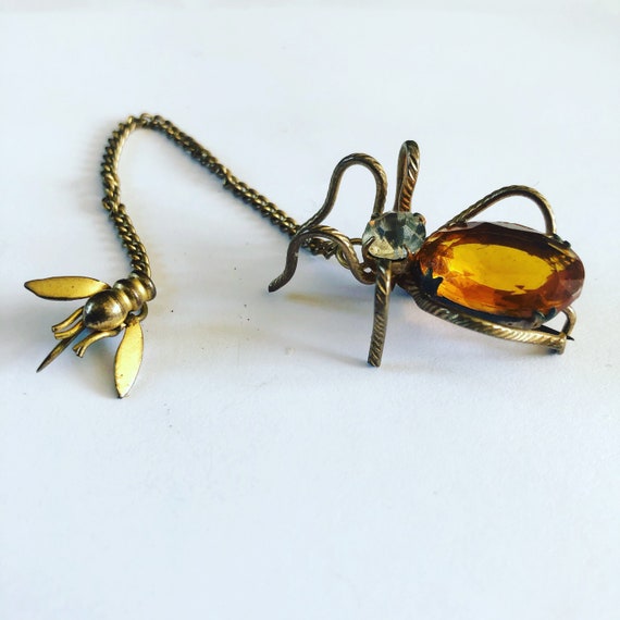 Art Deco spider &the fly brooch