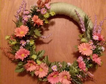 Peach Flower Wreath