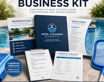 Kit de Negocio para Limpieza de Piscinas: Plan de Negocio, Menú de Servicios, Contrato con el Cliente (Descarga Digital)