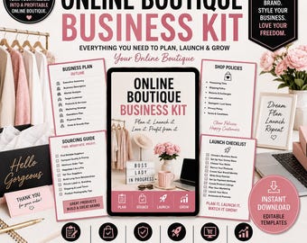 Kit de negocio para boutiques online: plantillas para planificar, buscar proveedores y lanzar productos.
