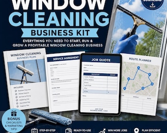 Window Cleaning Business Kit – Startup Plan, Service Agreement, Quote Template (Digital Download)
