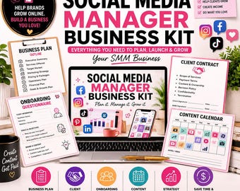 Kit de negocios para gestores de redes sociales: plan, contrato, incorporación y calendario.