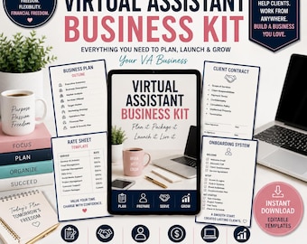 Kit de negocios para asistentes virtuales: plan, contrato y sistema de incorporación (descarga digital)