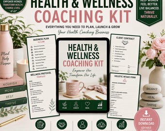 Kit de coaching de salud y bienestar: plan de negocios, contrato con el cliente, formulario de admisión (descarga digital).