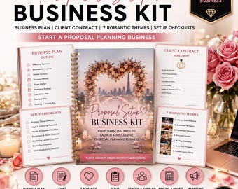 Proposal Setup Business Kit — Business Plan, Client Contract, 7 Romantic Themes & Setup Checklists | Start a Proposal Planning Business