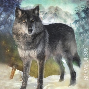 Wolf Spirit Animal Altar & Prayer Card 5x7 door Bernadette King
