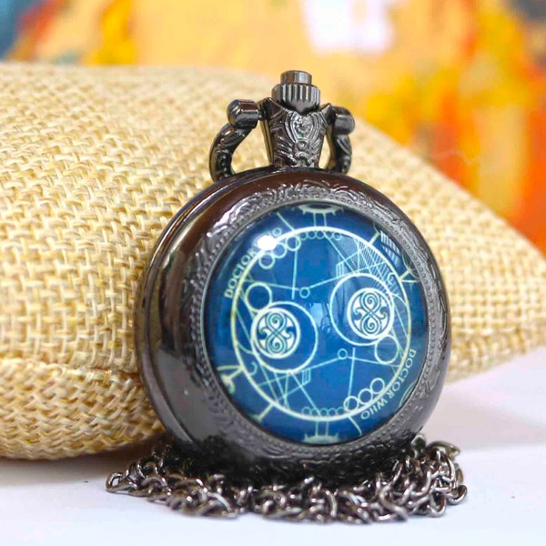 Montre de poche artisanale inspirée Gallifreyan Planet cadeau d’anniversaire