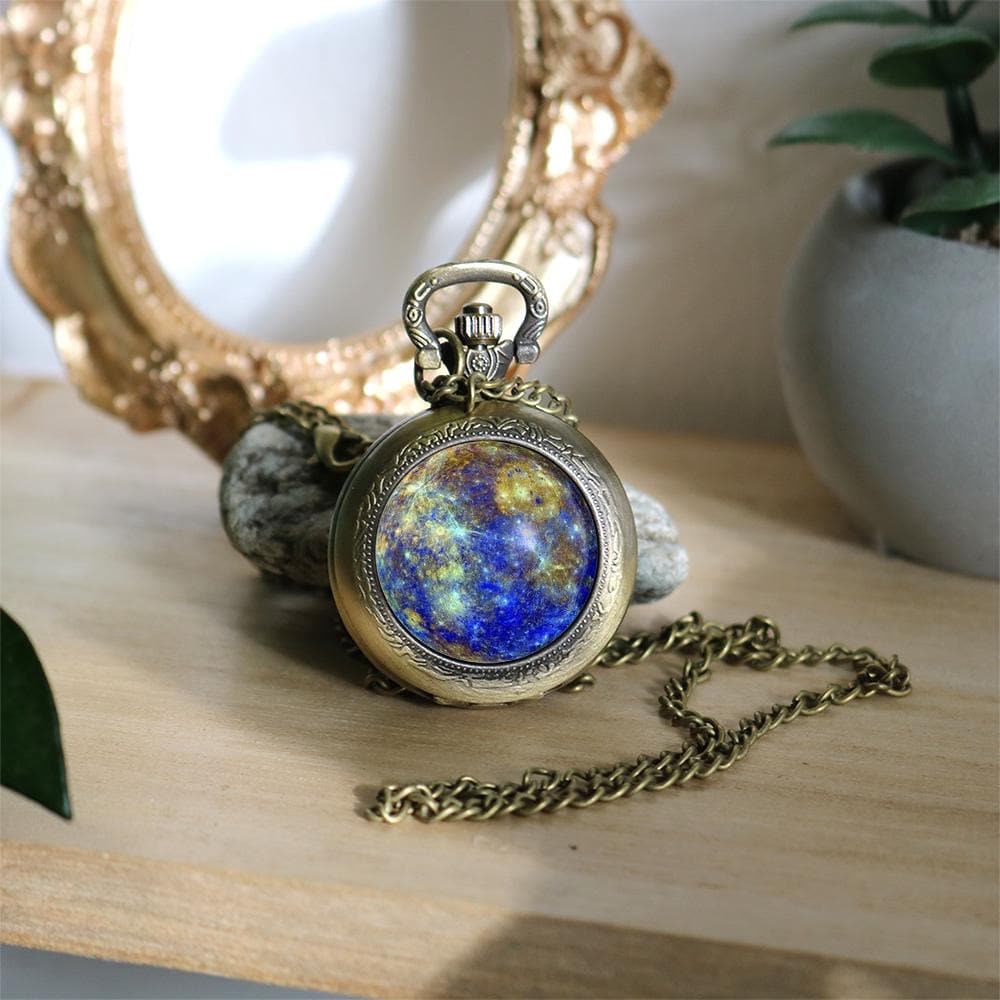 Montre Pendentif Vintage Cache - Ton Or Et Strass - Pile Neuve, Fonctionne - Fabriquée Au Japon