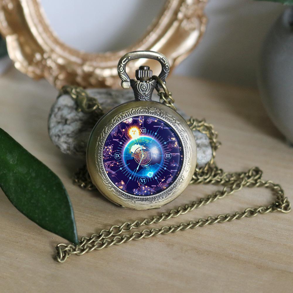 Galaxy Pocket Watch – Planet Earth Cosmic Necklace