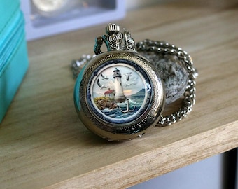 Orologio da taschino in cristallo con stella lunare, collana con ciondolo vintage giallo, catena per orologio, regali per uomo e donna  1511