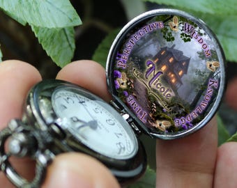 Doctor Who 懐中時計 ガリフレイ文字デザイン Gallifrey Inspired Pocket Watch – Handmade Doctor Who Pendant