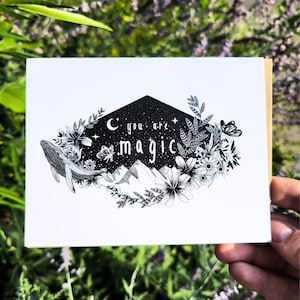 You Are Magic Karte - Karte für Wertschätzung, Ermutigung, Gerechtfertigt. Für Freund, Freundin, Boyfriend, Ehepartner, Kind.