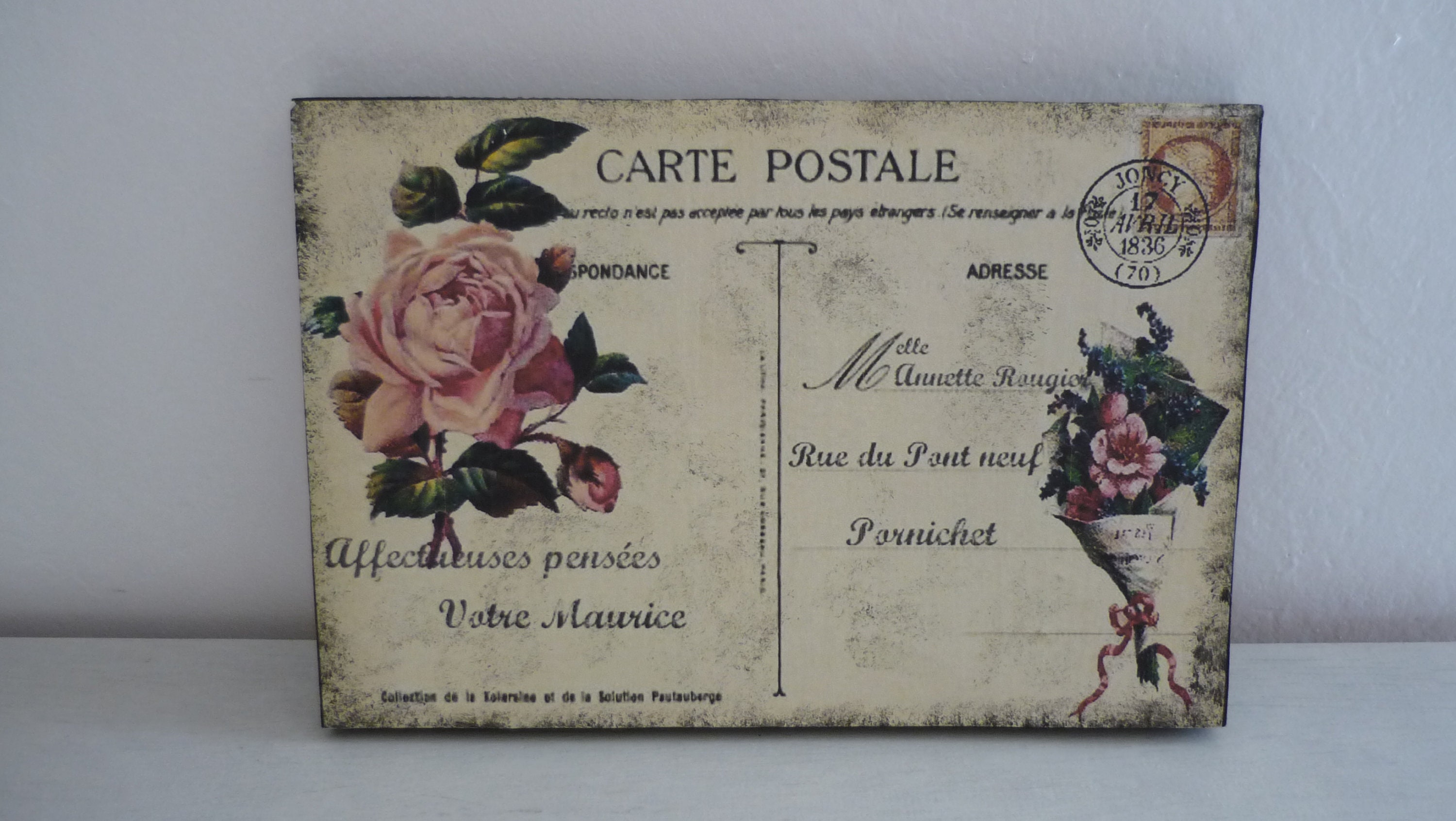 Tableau Shabby Retro Carte Postale