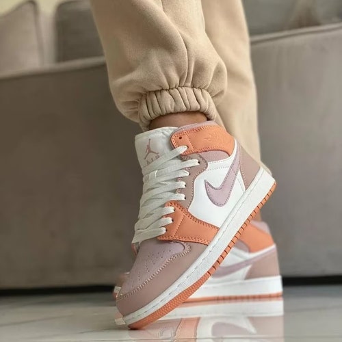 Jordan 1 Mid Pastel Custom Gift for Her Gift for Him Etsy