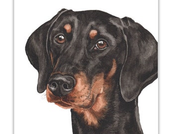 Dog Cards, doberman, doberman dog Card, birthday dog card, greeting card, dog gift card, dog portraits, dog greeting cards, dog gift cards