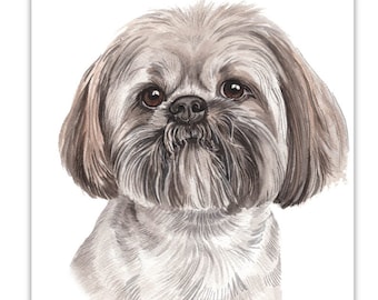 Dog Cards, Lhasa Aspo, Lhasa Aspo dog Card, birthday dog card, greeting card,  dog portraits, dog greeting cards, dog gift cards