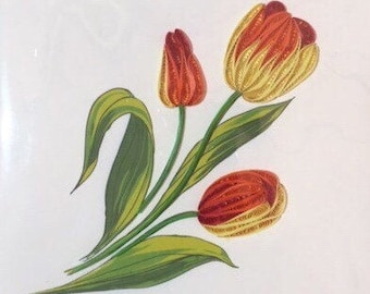 Quilling Card. Quill, Handmade Card, Greeting Card, Stylish Card, Tulips Card, Flowers Card, tulip bouquet, Mothers day card