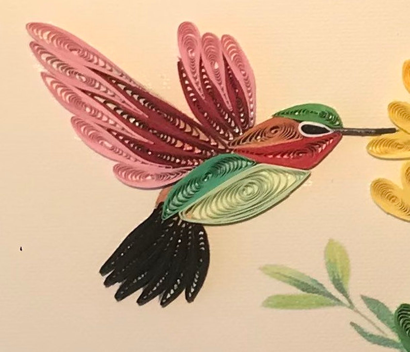 Hummingbird Quilling Card Greeting Card Gift Card Bird Etsy
