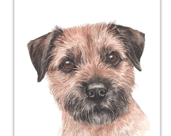 Dog Cards, Border Terrier dog, dog Cards, birthday dog cards, greeting cards, gift cards, dog portraits, dog greeting cards, dog gift cards