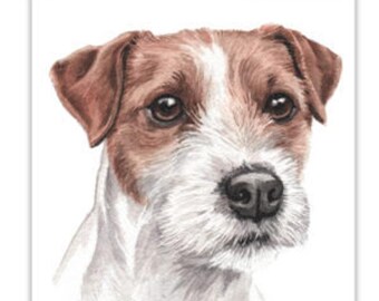 Dog Cards, Parson Jack Russell dog Card, birthday dog card, greeting card,  dog portraits, dog greeting cards, dog gift cards