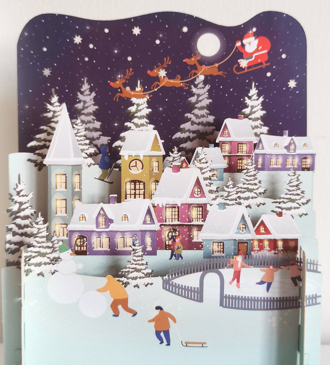 christmas-card-christmas-village-winter-card-christmas-etsy