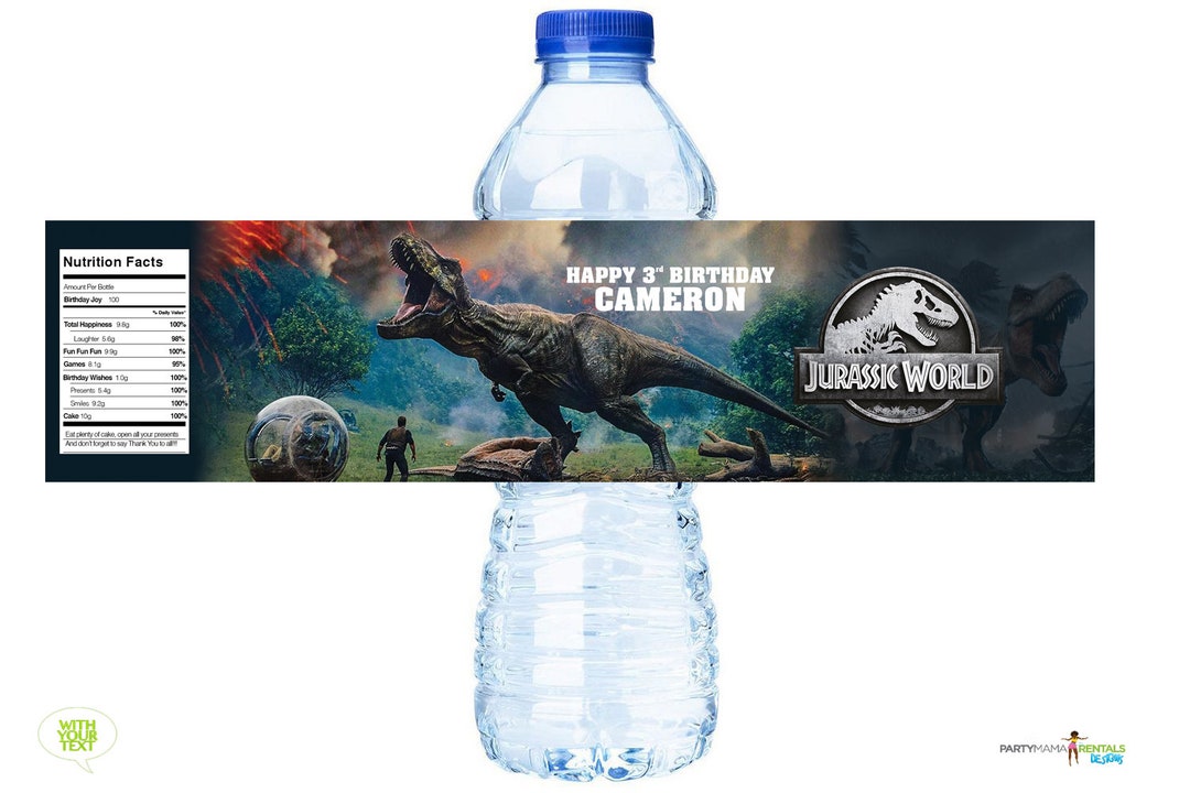 Jurassic World Water Bottle Labels Etsy