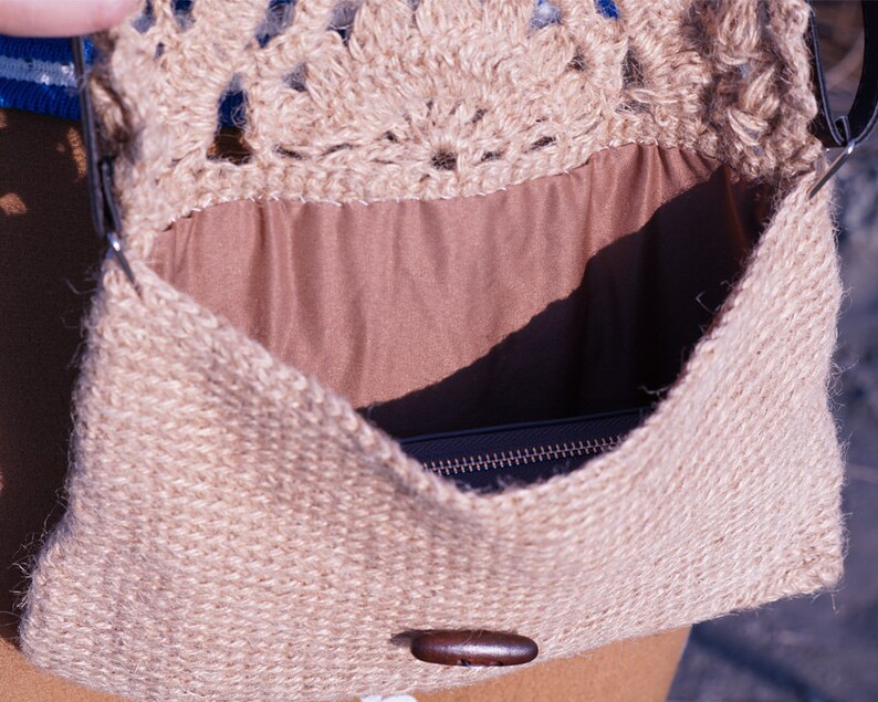 Raw Colored Bag With Hemp Yarn Shoulder Bag Crossbody Bag Etsy