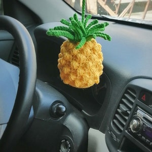 Car mirror hanging accessories crochet pineapple