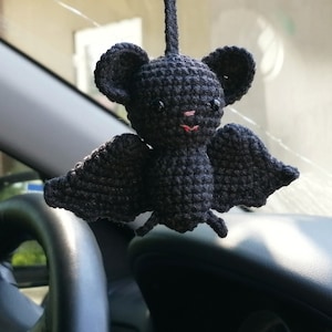 Gehäkelte Fledermaus Auto Zubehör: Goth Plüsch Hängemonster